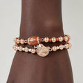 Football & Rhinestone Helmet Charm Bracelet Set