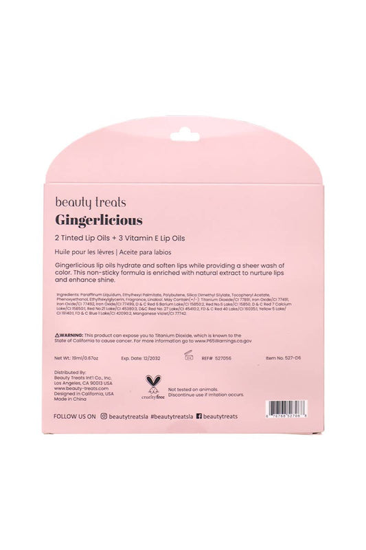 Beauty Treats Gingerlicious 5pc Lip Oil Set