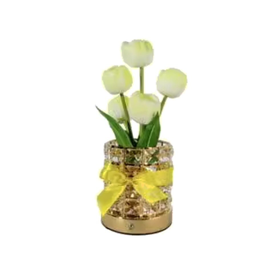 Crystal Tulip LED Touch Lamp - Yellow
