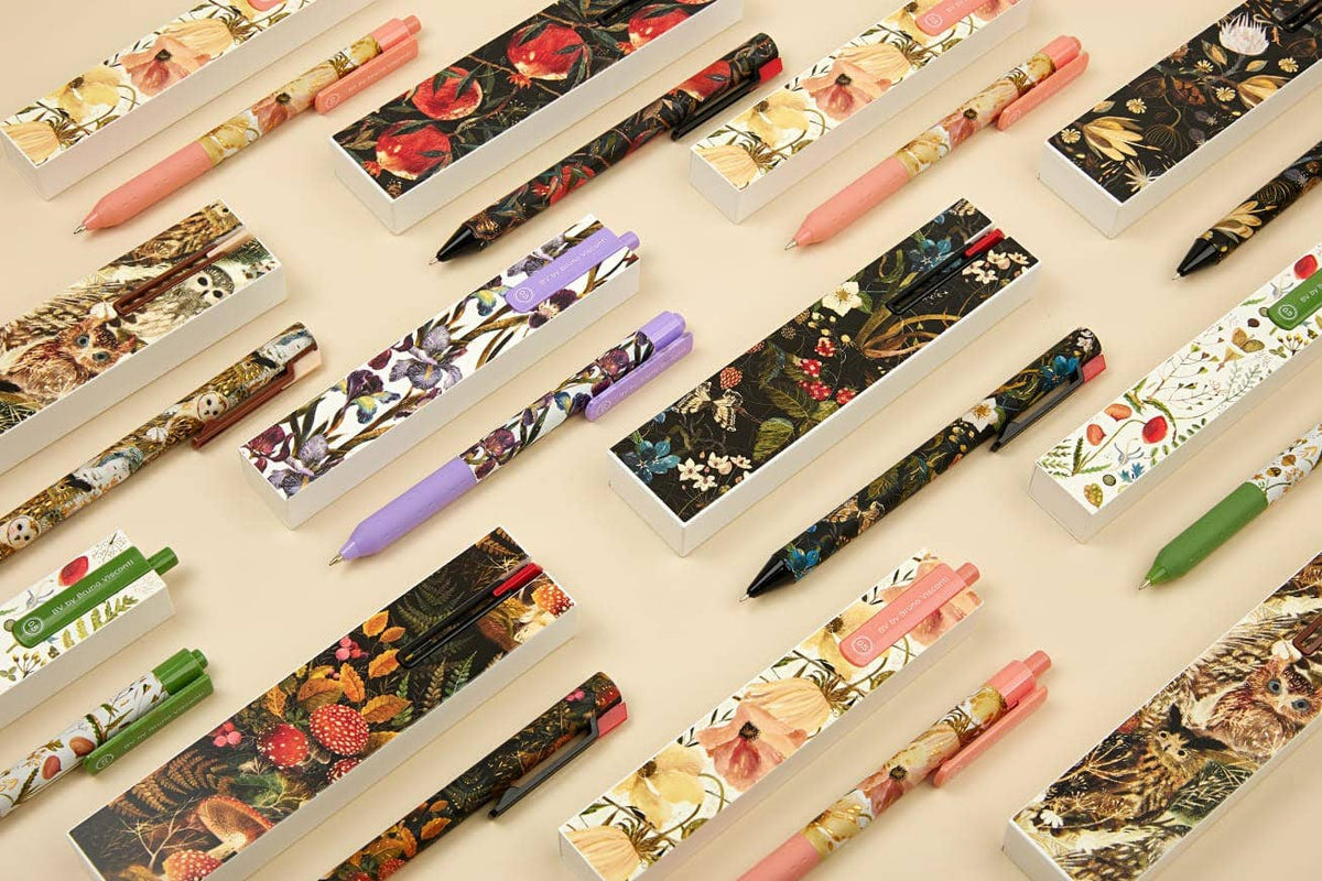 DreamBox Ballpoint Click Pen in a Gift Box - Greens & Flowers