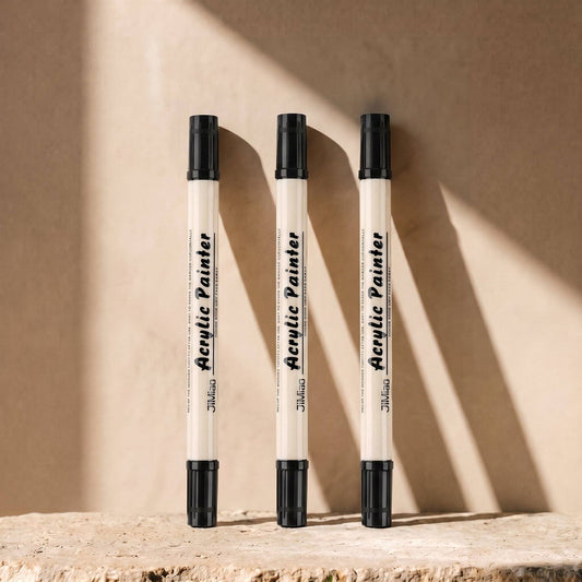 3 Dual Tip Brush Pens - Black Ink