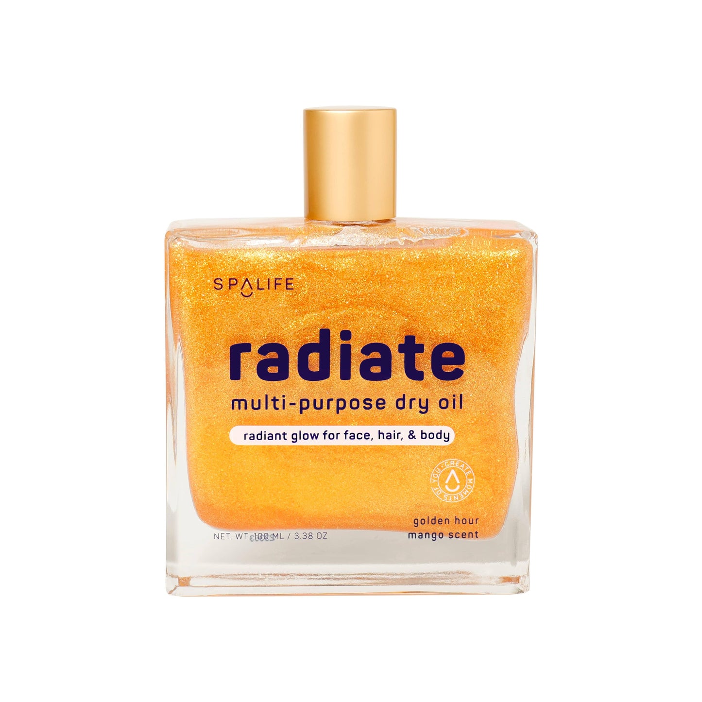 Radiate Dry Oil, for Face Hair & Body - Mango Scent