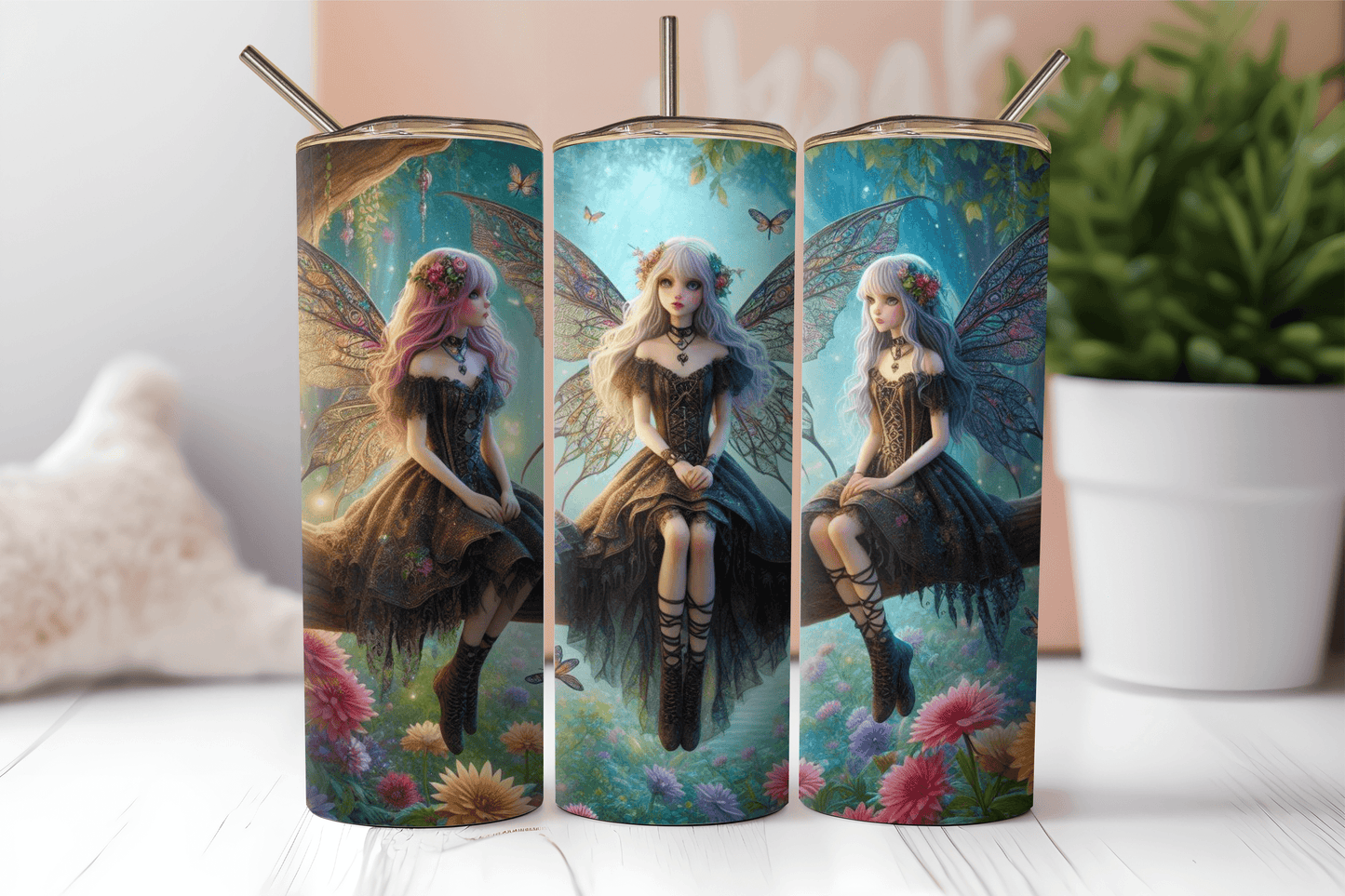 Fairies in a Garden, 20oz tumbler