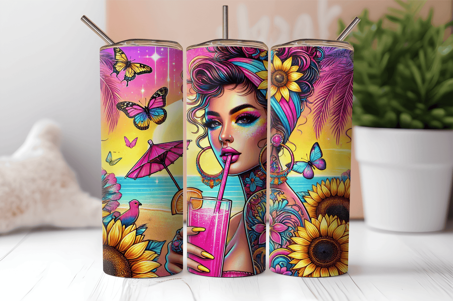 Vibrant Beach, 20oz tumbler