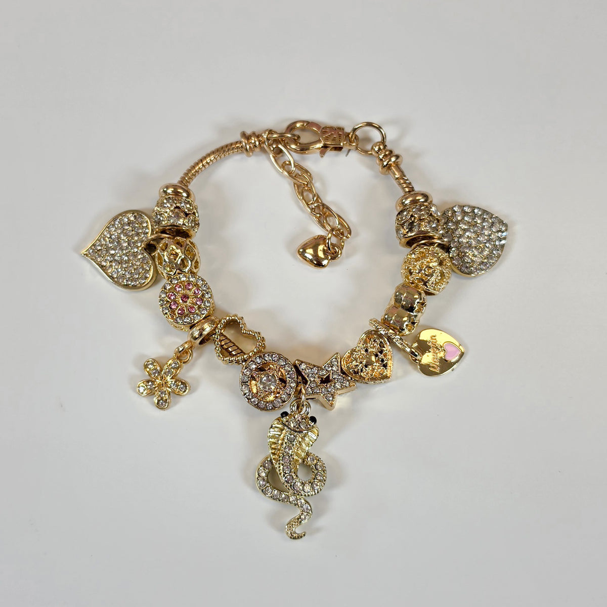 Snake & Bling Charm Bracelet