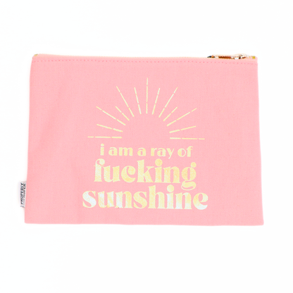 Ray Of Sunshine Canvas Pouch, Pink