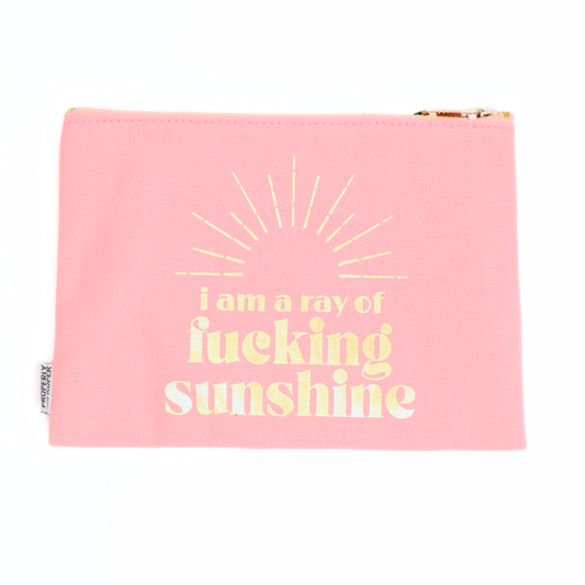 Ray Of Sunshine Canvas Pouch, Pink