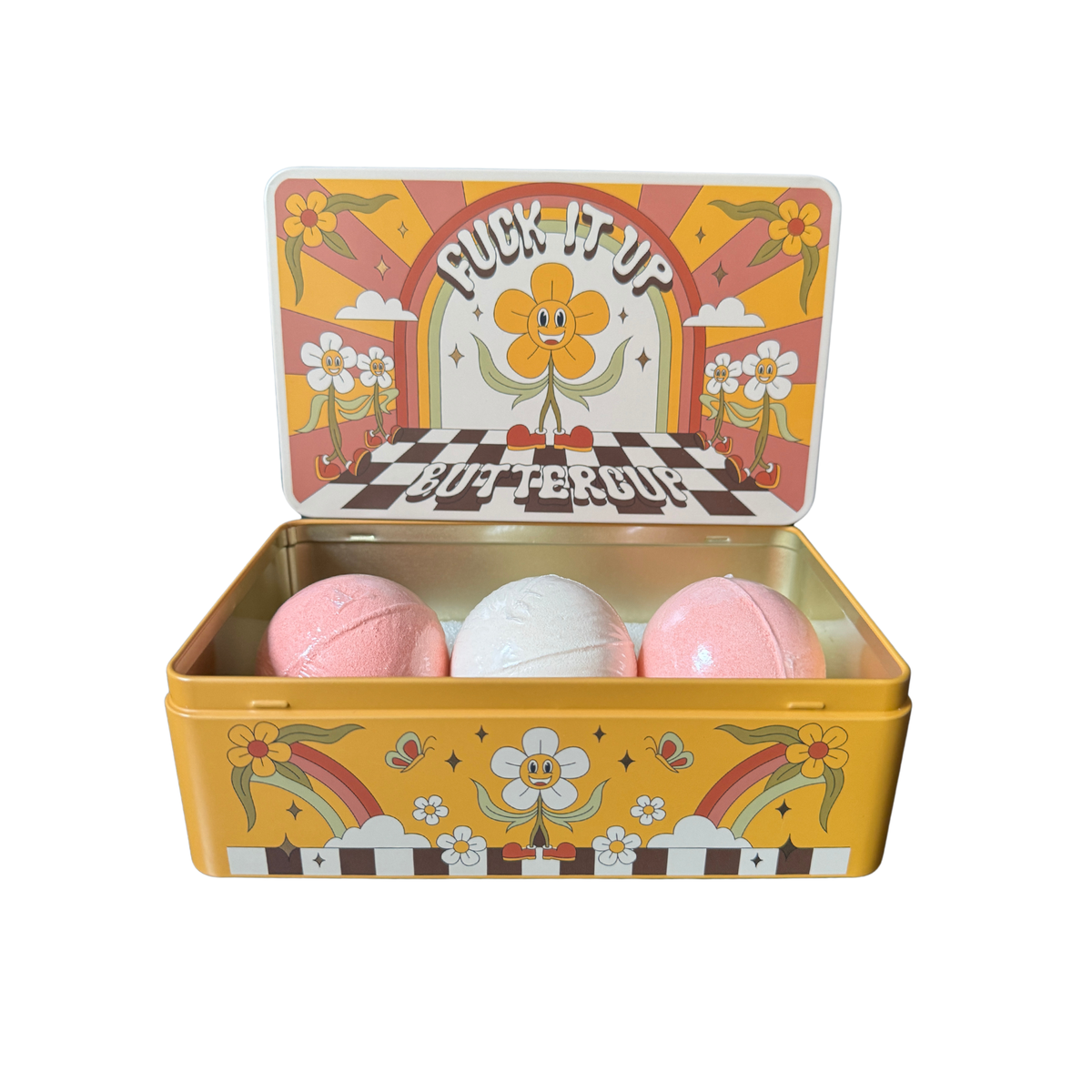 Fuck It Up Buttercup Bath Bomb Set in Reusable Tin