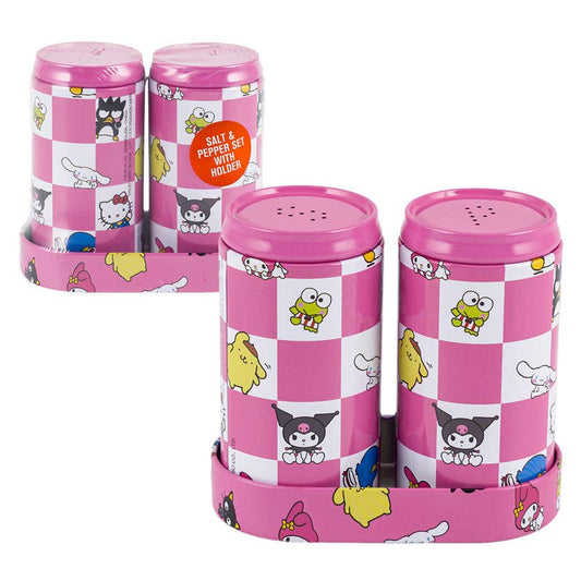 Hello Kitty Pink and White Salt & Pepper Set w/ Holder