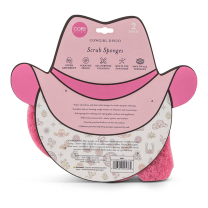 2pc Cowgirl Disco Sponge Set - Pink Multi