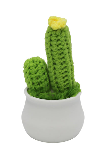 Mini Cactus Succulent Crochet Knitted Vase Pot Figurine