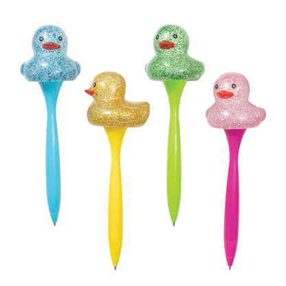 Sparkle and Squeeze Rubber Duck Pen