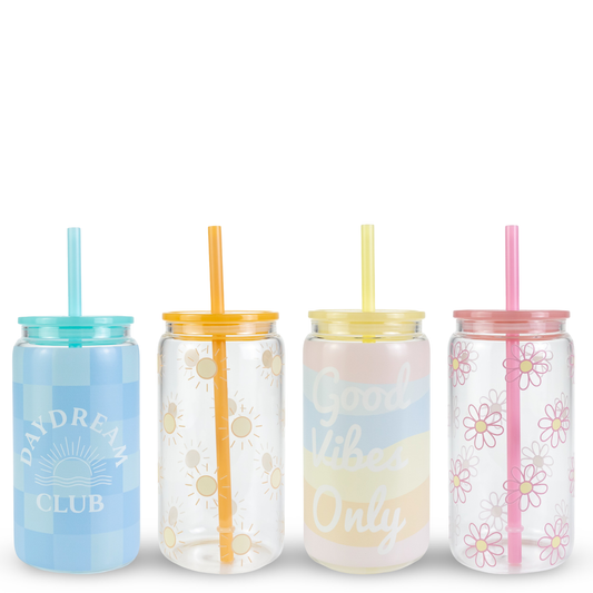 16oz Glass Can Tumbler - Daydream Club