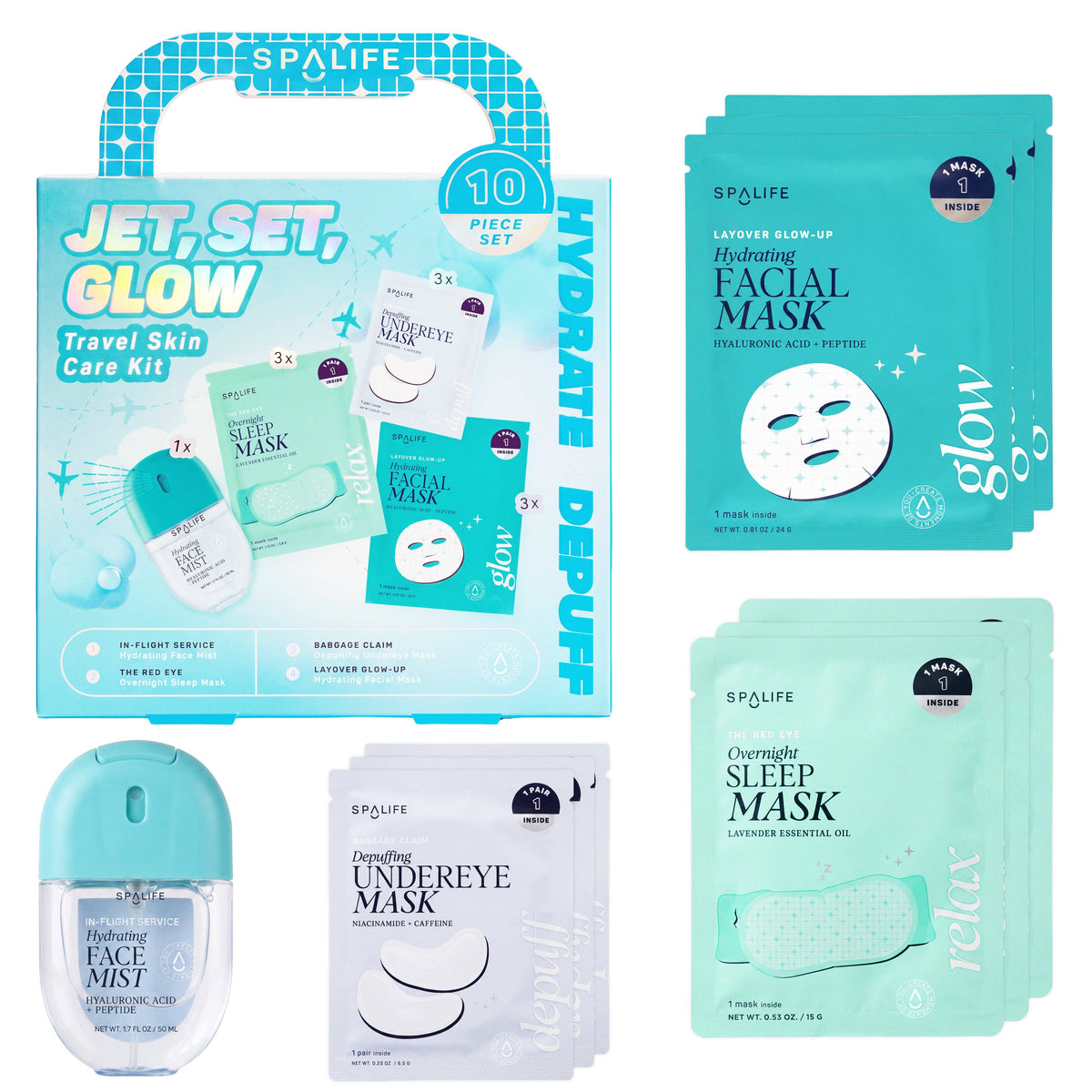 Jet, Set, Glow Travel Skincare Kit (10 pc)