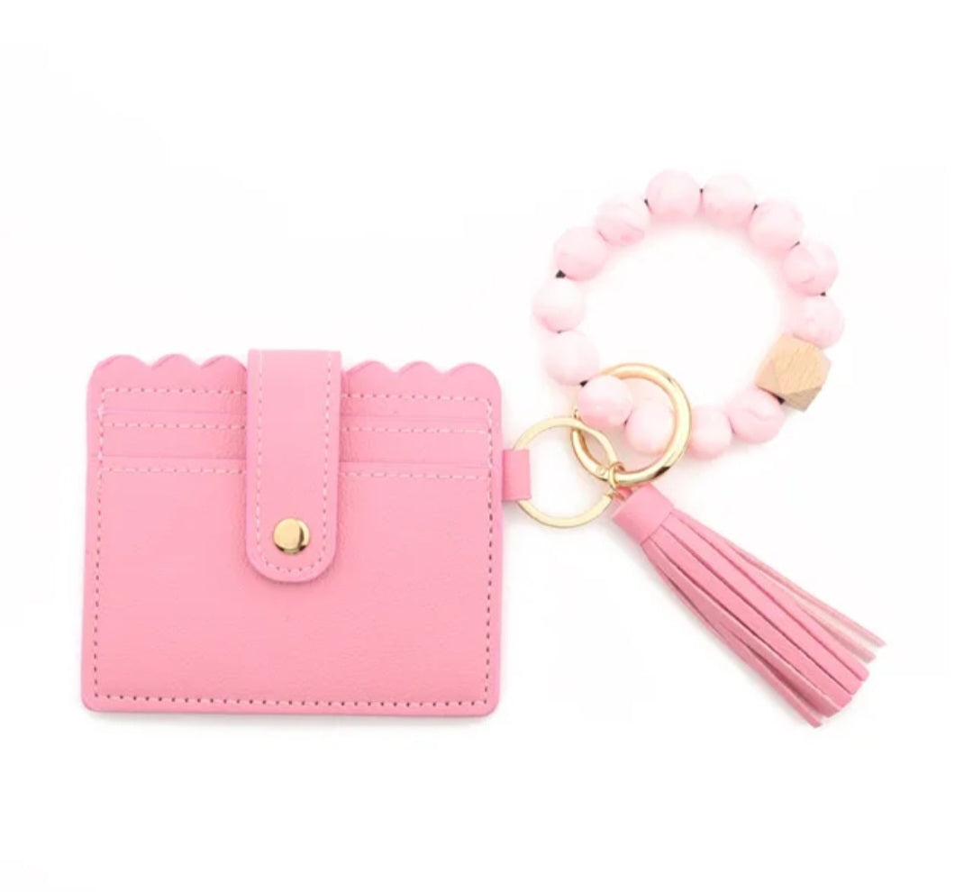 Wristlet Keychain with Card Holder Wallet