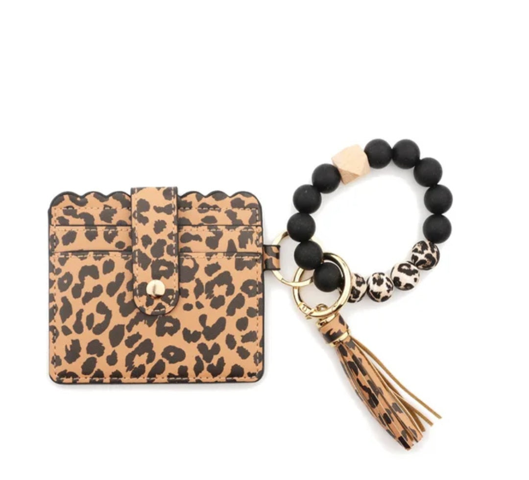 Wristlet Keychain with Card Holder Wallet