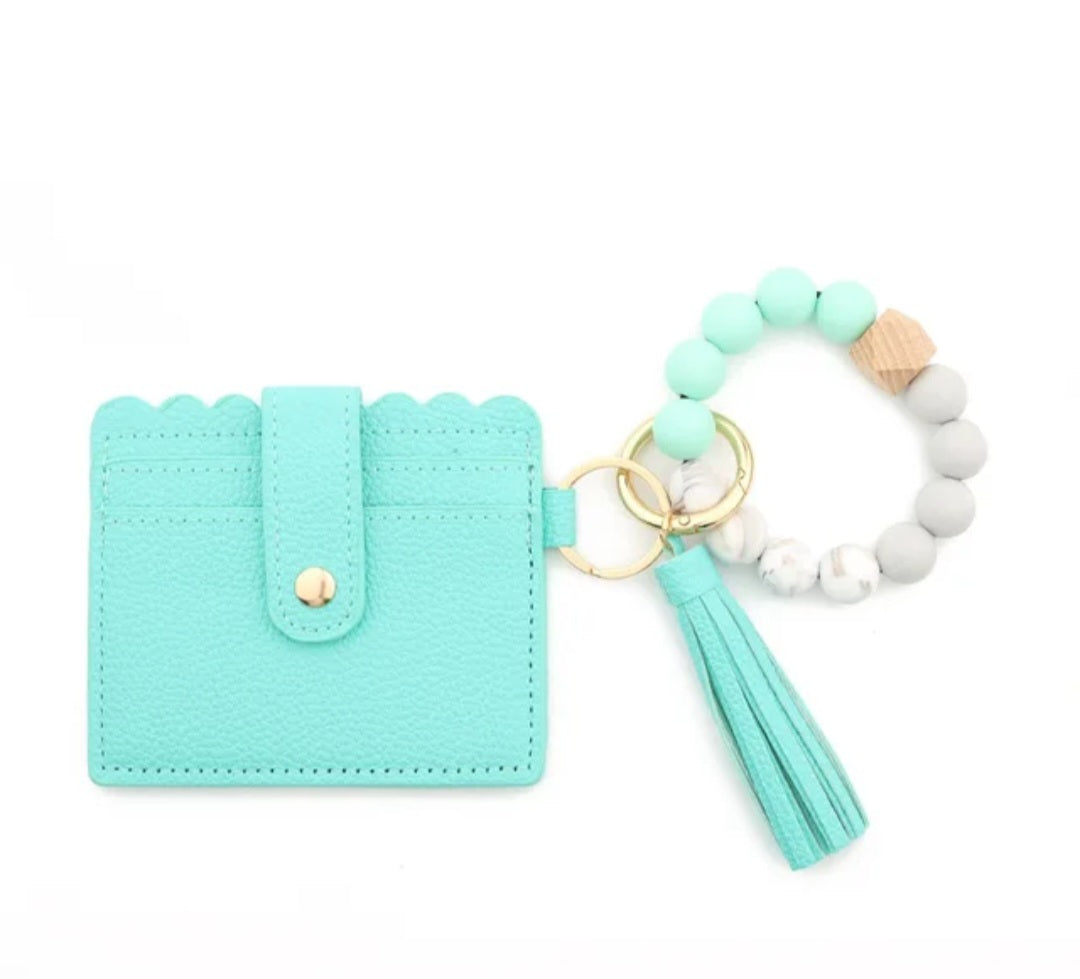 Wristlet Keychain with Card Holder Wallet