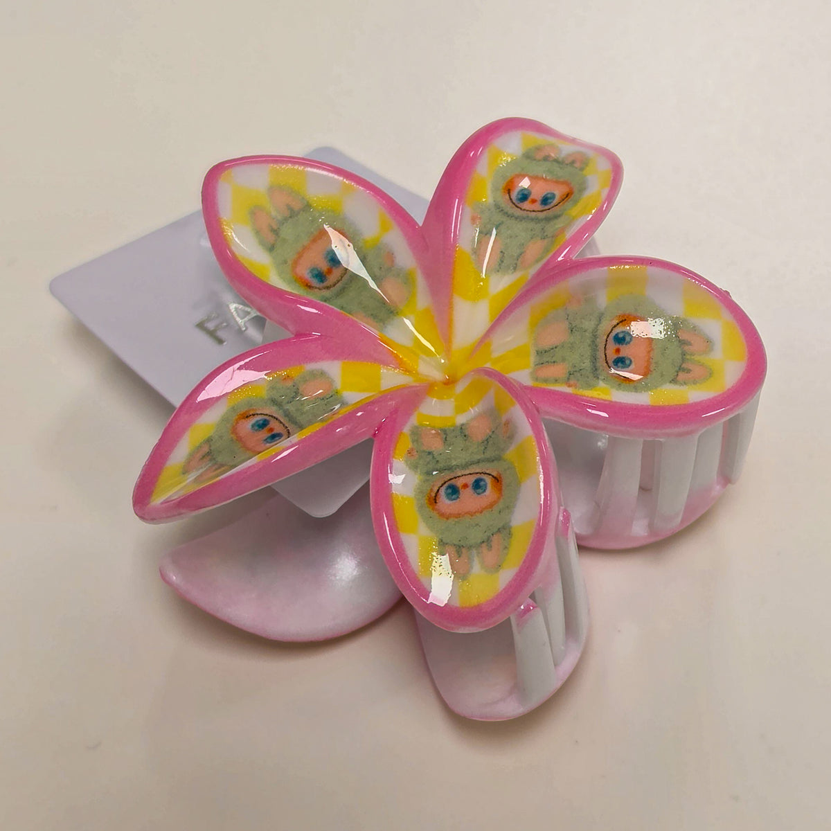 Plumeria Labubu Hair Claw Clip