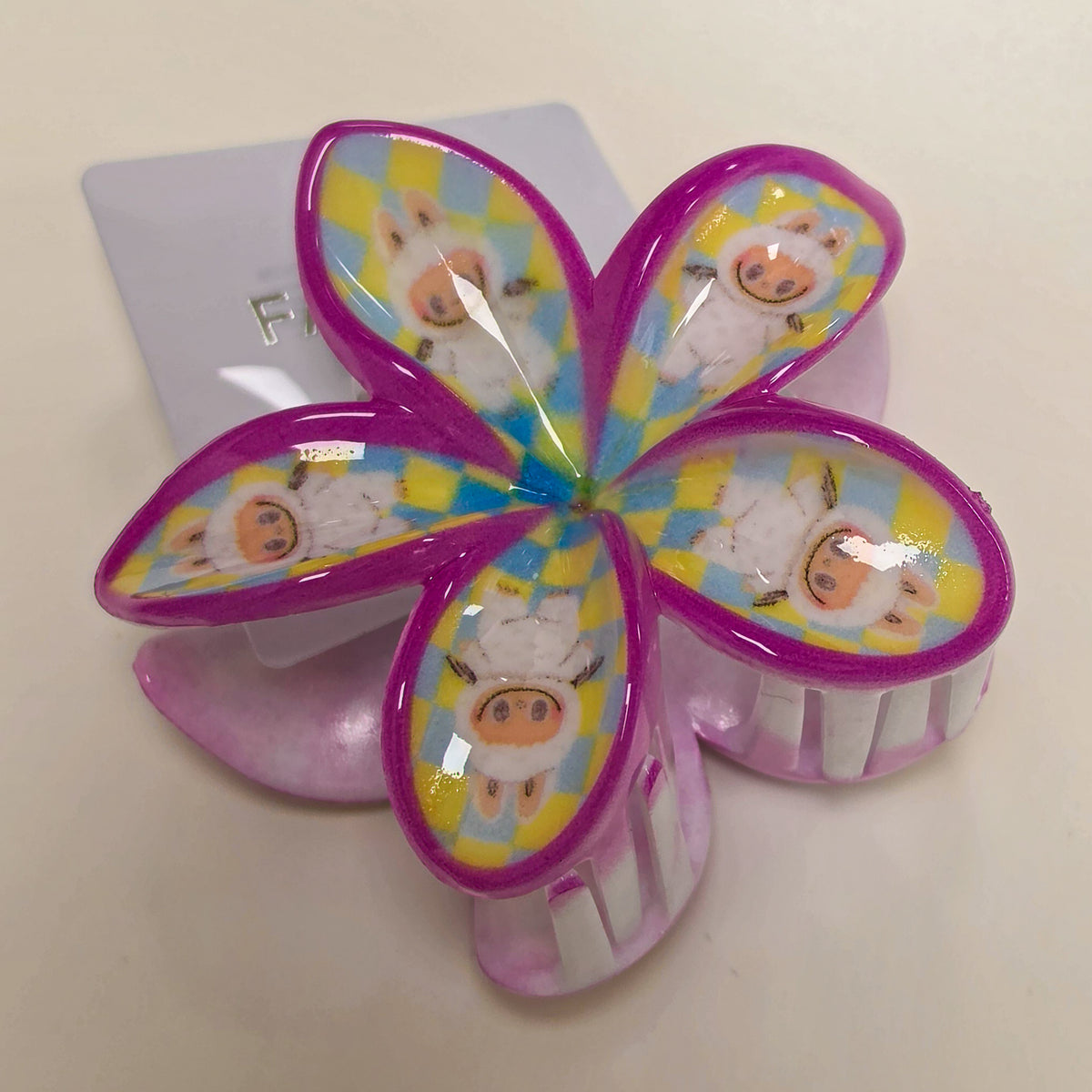 Plumeria Labubu Hair Claw Clip