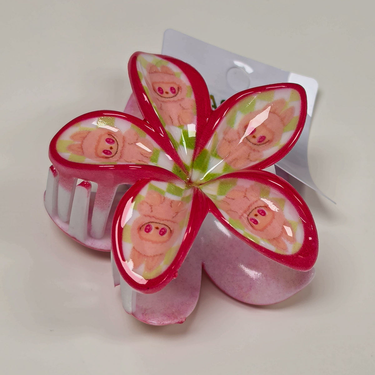 Plumeria Labubu Hair Claw Clip