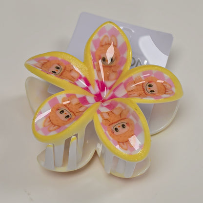 Plumeria Labubu Hair Claw Clip
