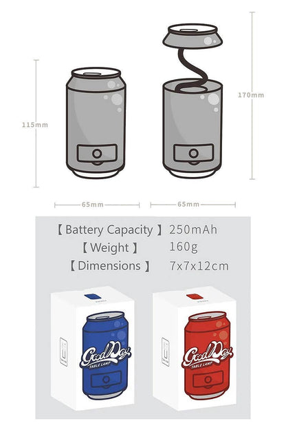 Soda Can Pencil Sharpener Holder Tabletop Light Stand
