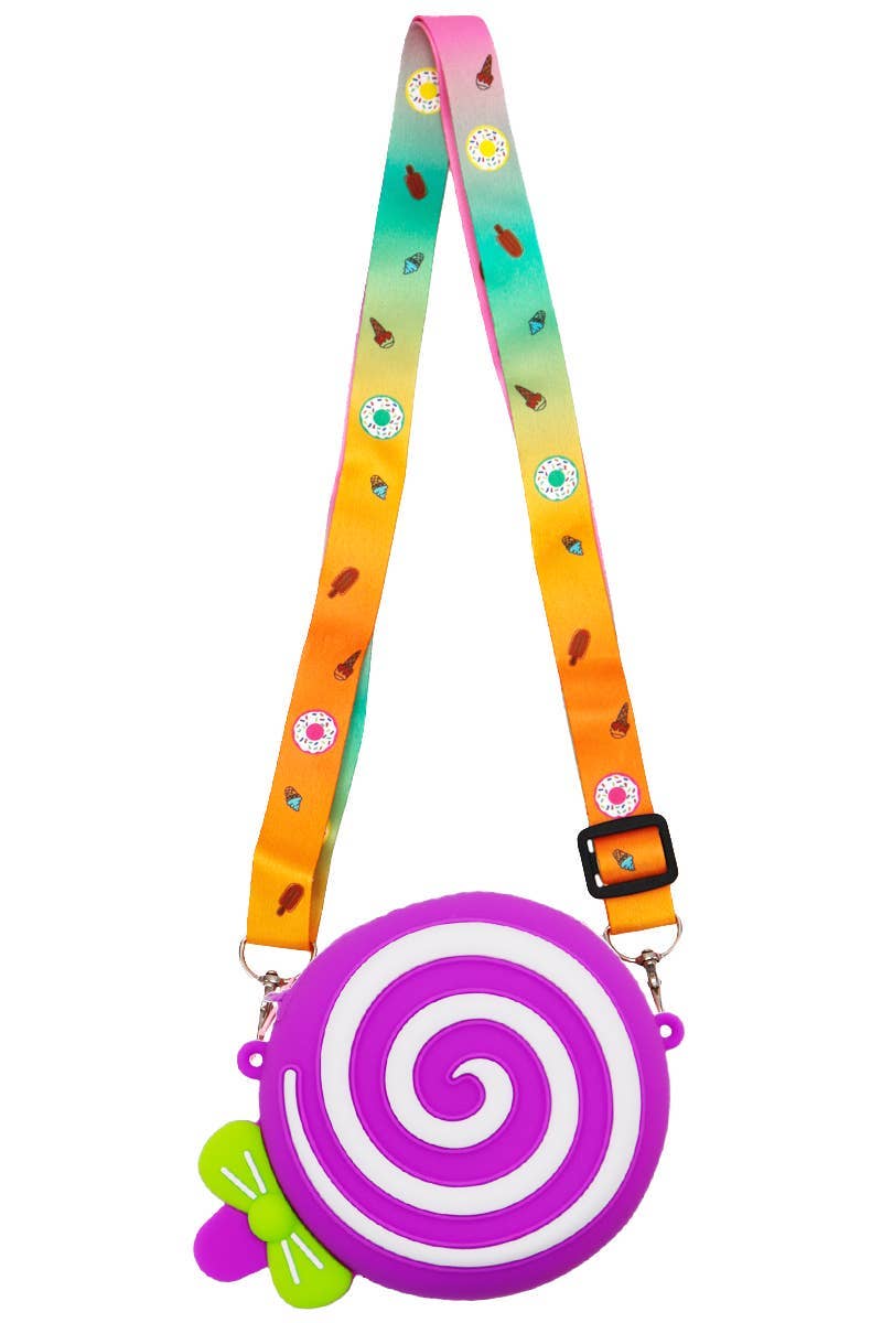 Lollipop Zippered Silicone Crossbody Bag