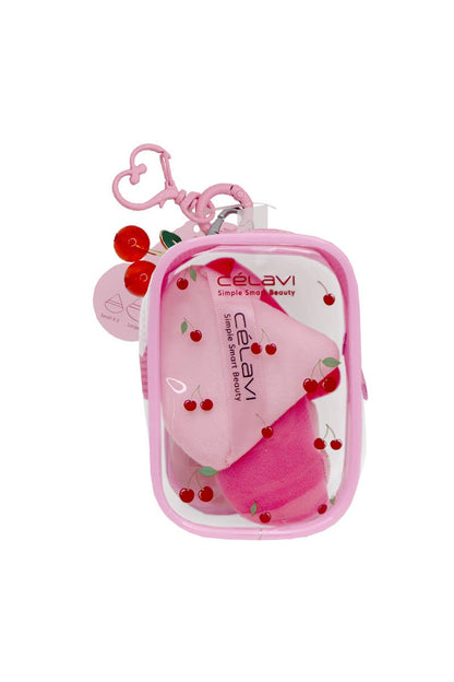 Sweet Cherry Velvet Powder Puff Set (4 Piece)