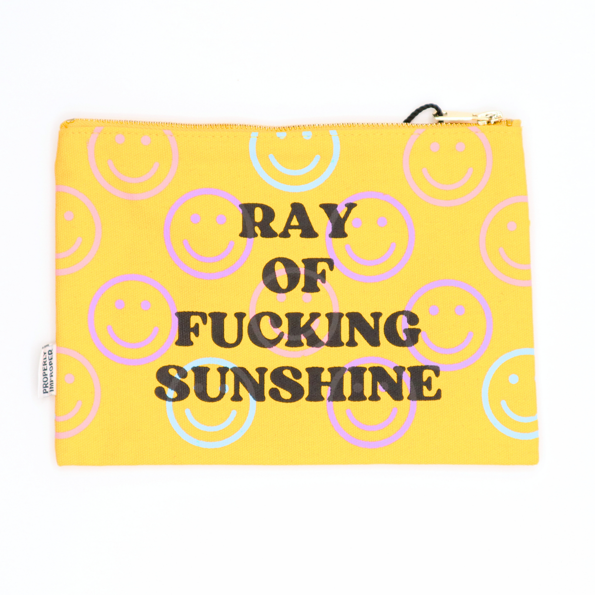Ray Of Sunshine Smiley Face Canvas Pouch