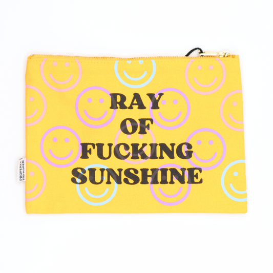 Ray Of Sunshine Smiley Face Canvas Pouch
