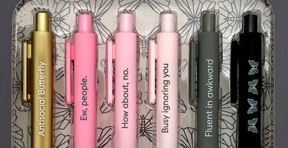 Antisocial Butterfly Quotable Gel Pen Set