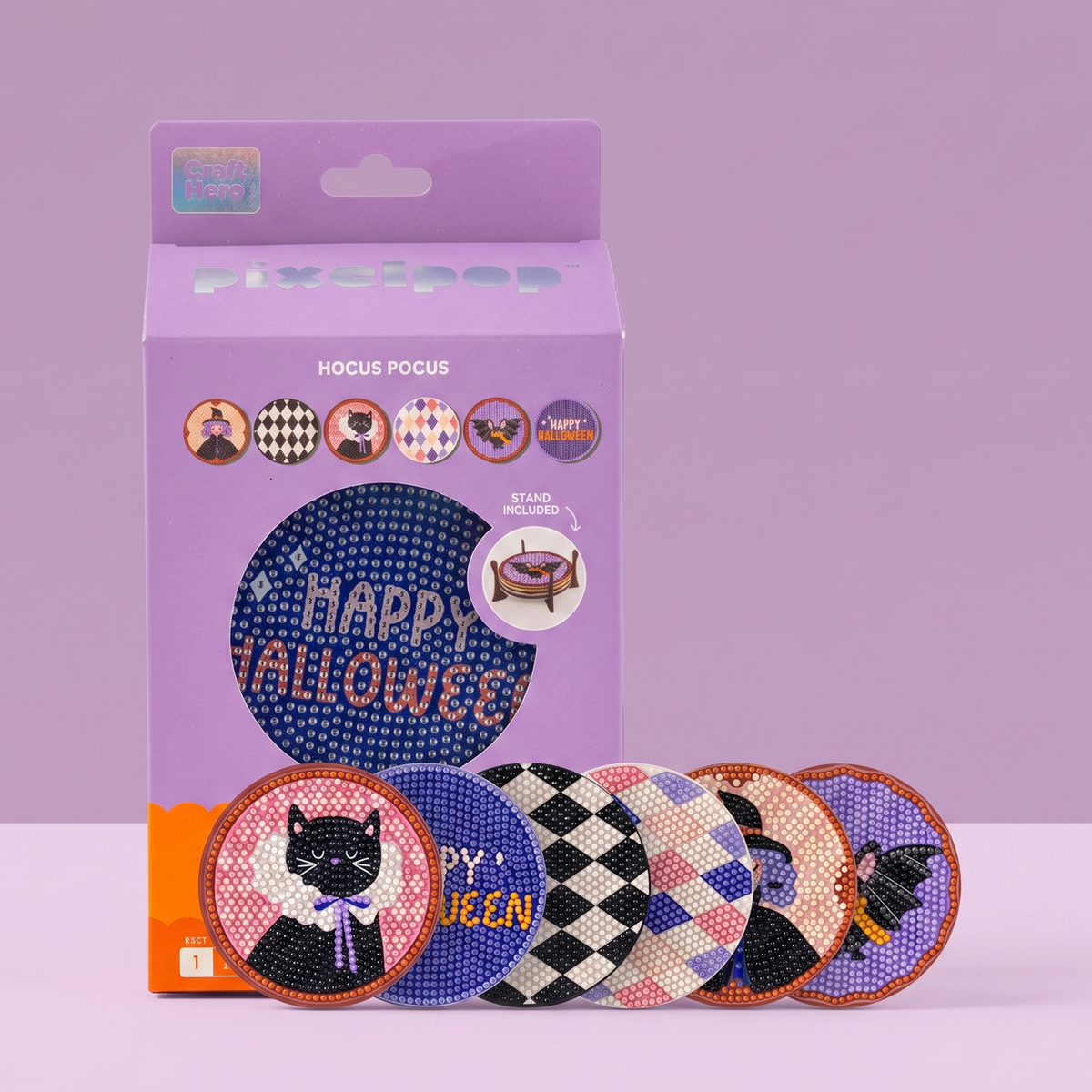 Halloween Diamond Art Coaster Kit - Hocus Pocus