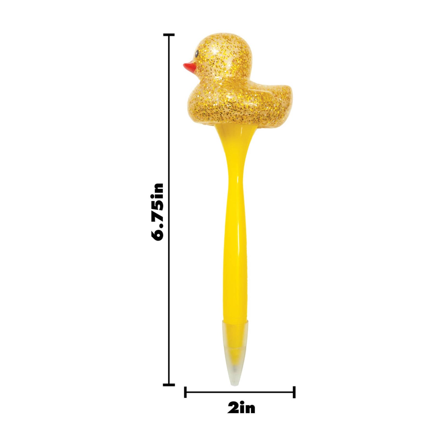 Sparkle and Squeeze Rubber Duck Pen