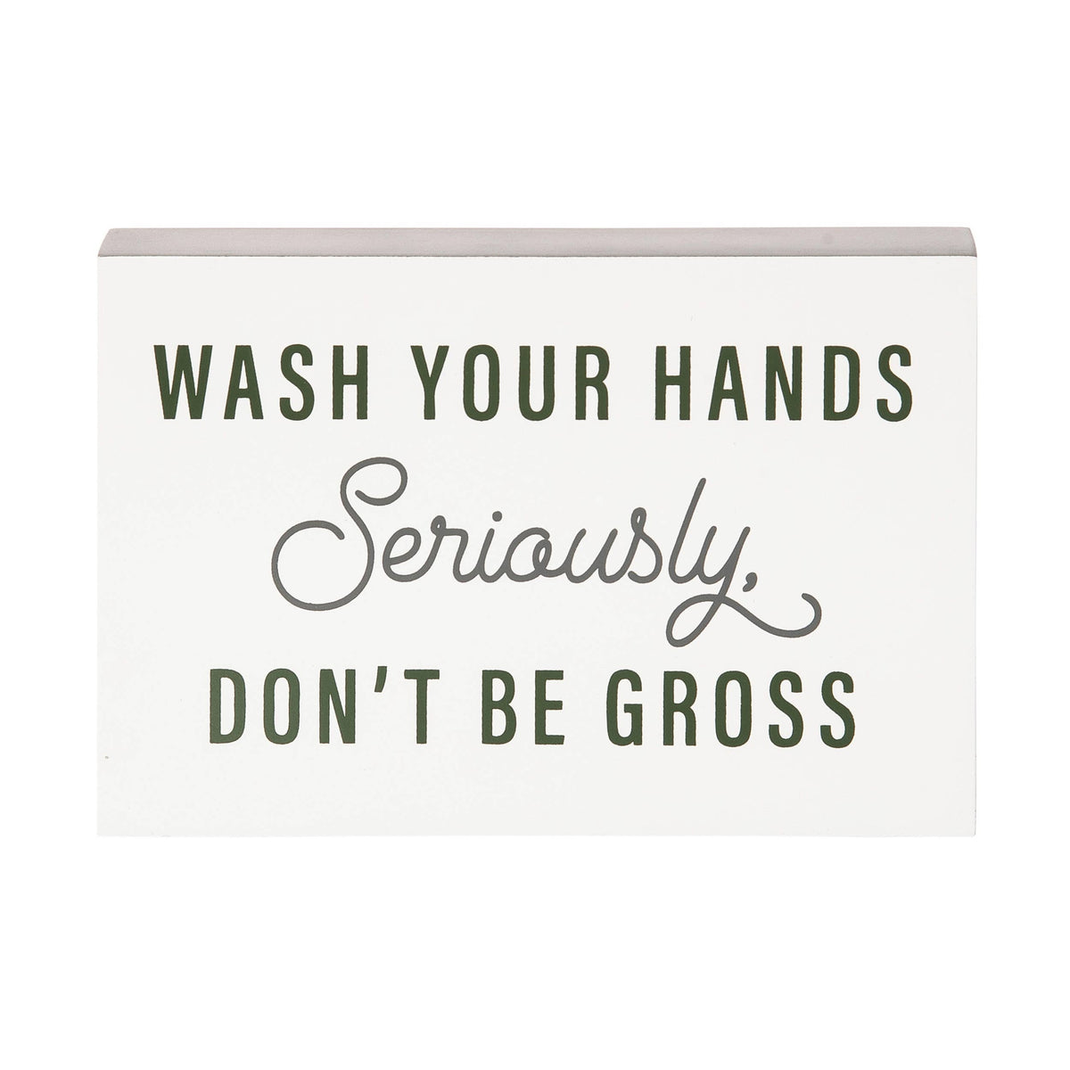 Wash Your Hands Metal Block Sign