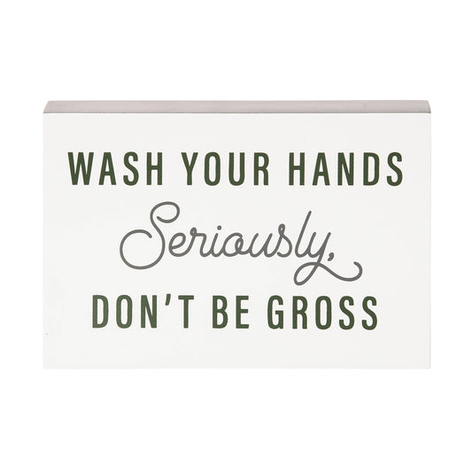 Wash Your Hands Metal Block Sign