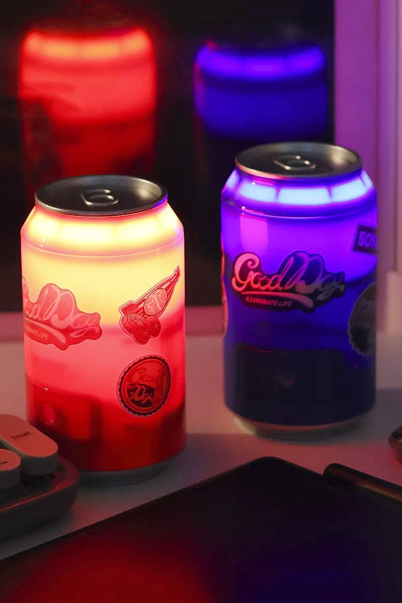 Soda Can Pencil Sharpener Holder Tabletop Light Stand