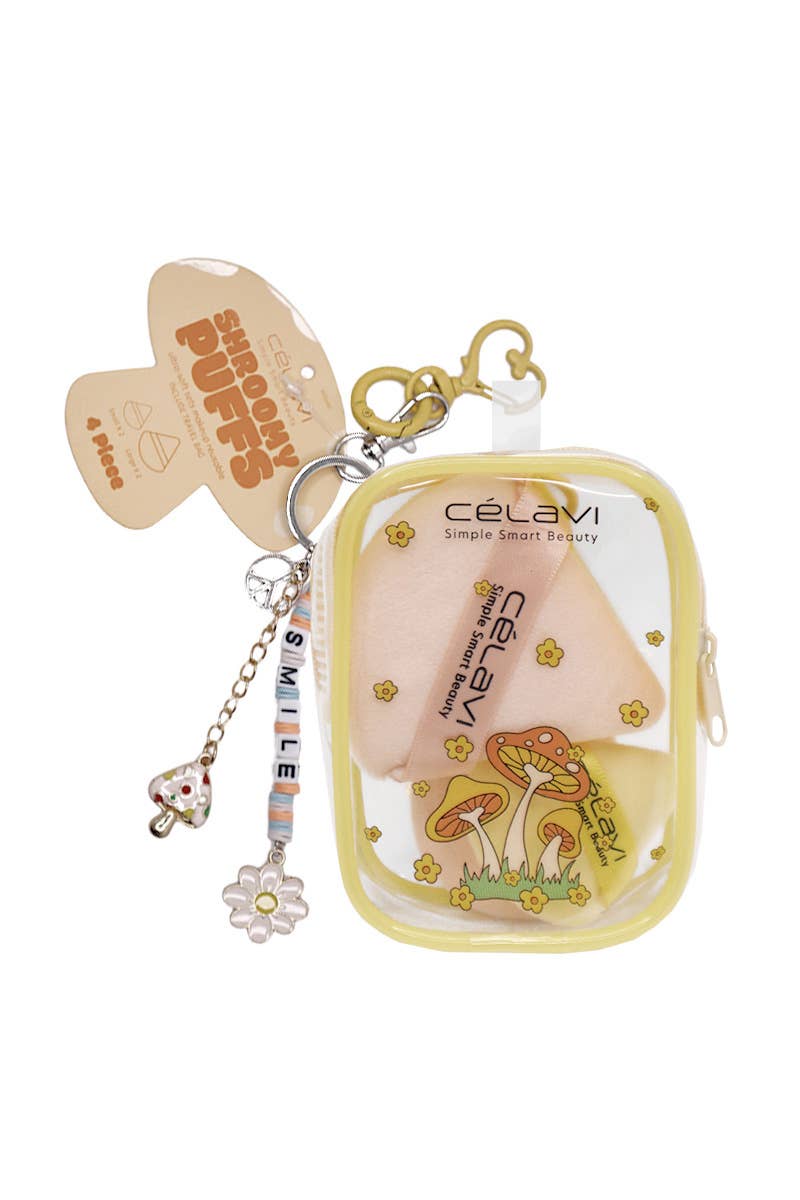 Shroomy Puffs Makeup Puff Set with Keychain Bag