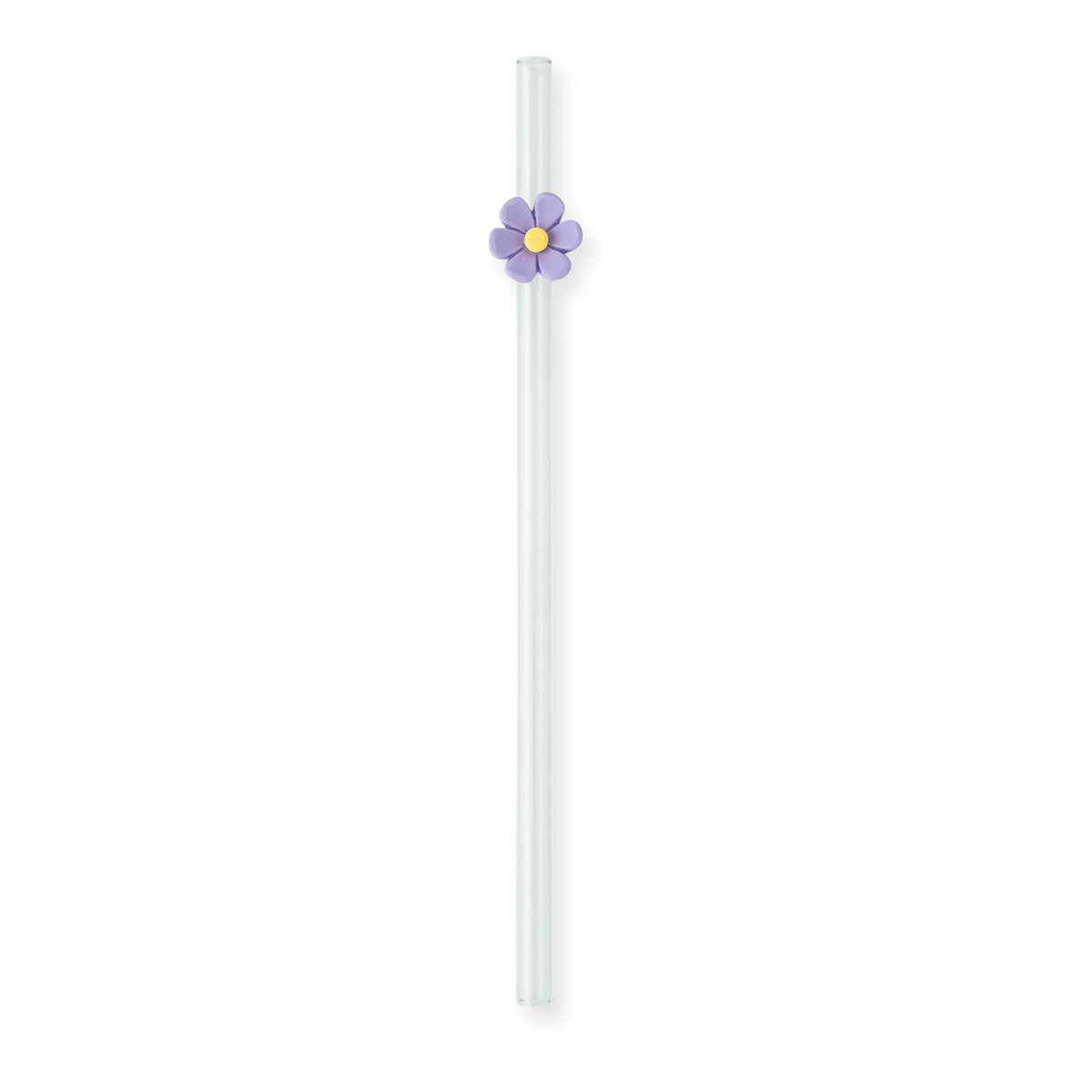 7pk Glass Straw Set - Asst Floral
