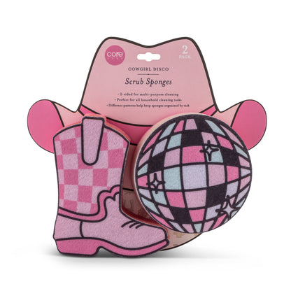 2pc Cowgirl Disco Sponge Set - Pink Multi