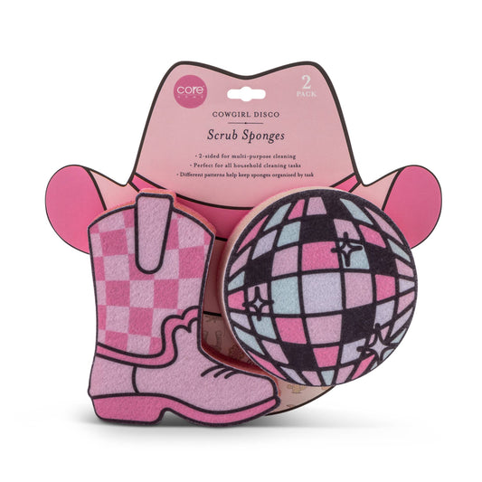 2pc Cowgirl Disco Sponge Set - Pink Multi