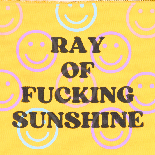 Ray Of Sunshine Smiley Face Canvas Pouch
