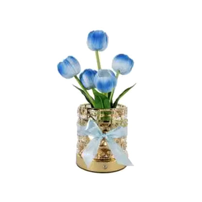 Crystal Tulip LED Touch Lamp - Blue