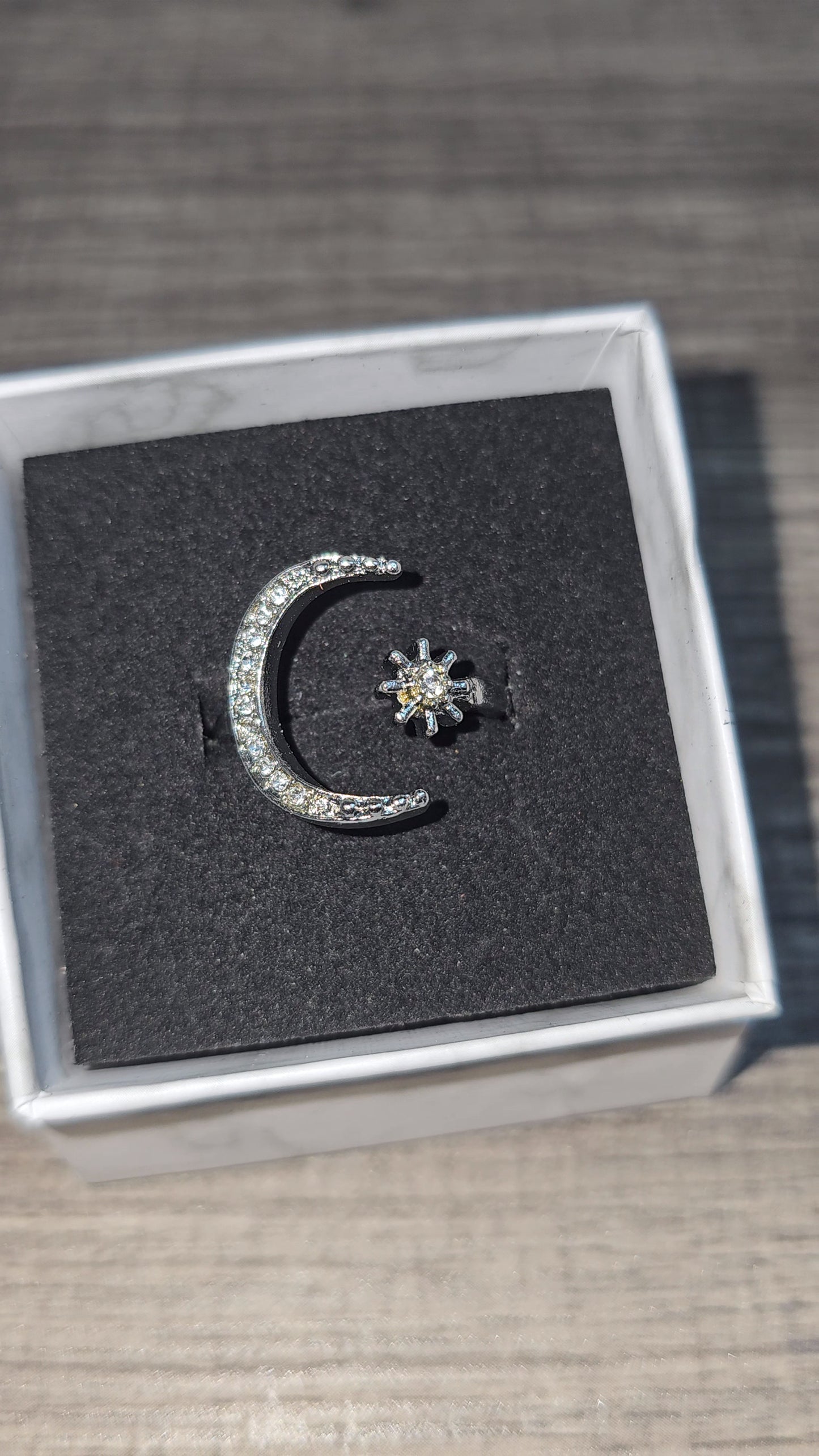 Star & Moon Cuff Ring
