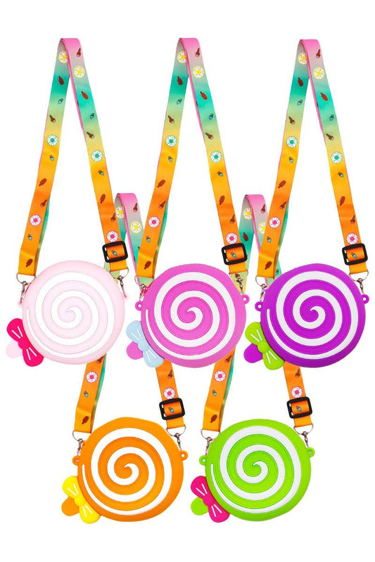 Lollipop Zippered Silicone Crossbody Bag