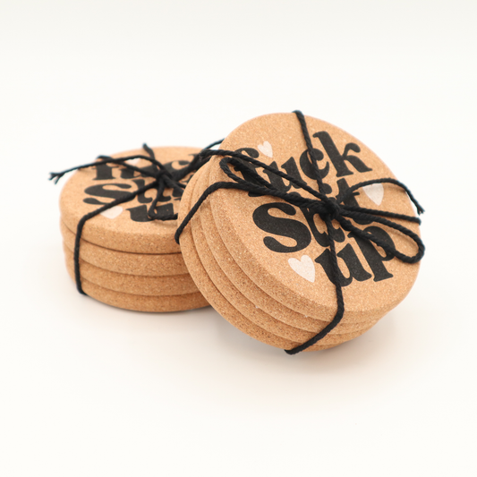 Cork Coaster Set "F*ck Sh*t Up"