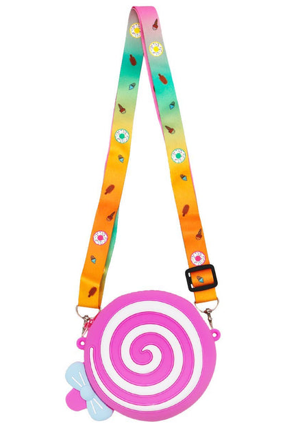 Lollipop Zippered Silicone Crossbody Bag