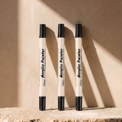 3 Dual Tip Brush Pens - Black Ink