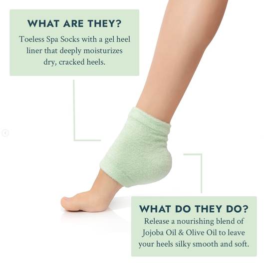 Moisturizing Gel Heel Socks - Green