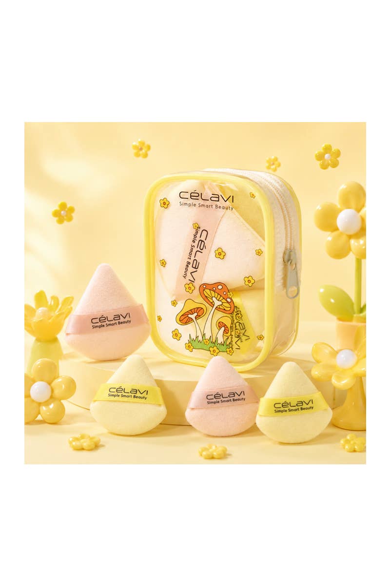 Shroomy Puffs Makeup Puff Set with Keychain Bag