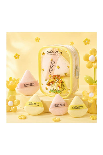 Shroomy Puffs Makeup Puff Set with Keychain Bag